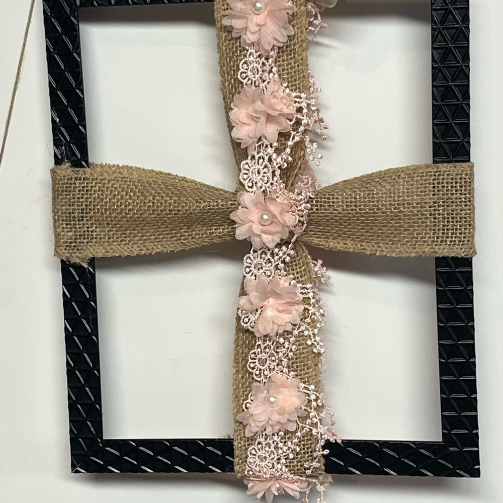 Handcrafted Floral Burlap Cross Wall Decor Farmhouse Christian Decor